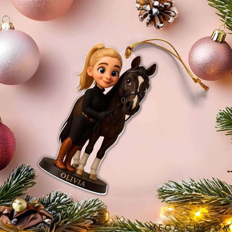 Personalized Pet Lover Custom Photo Horse Christmas Ornament
