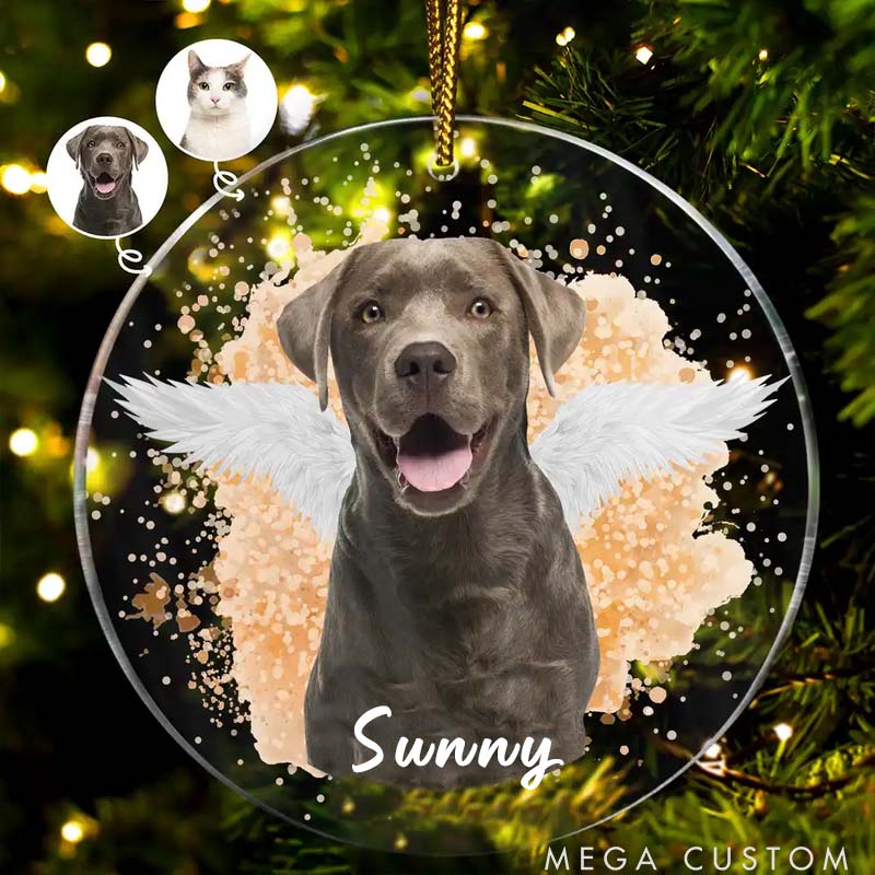 Personalized Pet Lover Custom Photo Memorial Dog Cat Ornament
