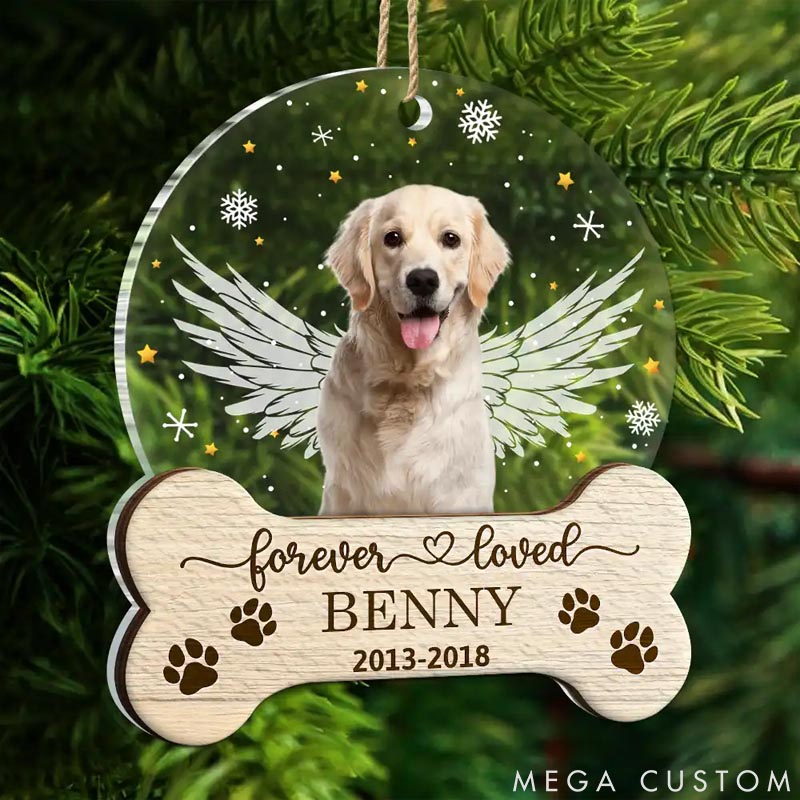 Personalized Pet Lover Custom Photo Memorial Forever Loved Ornament