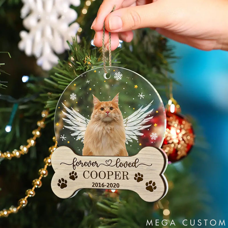 Personalized Pet Lover Custom Photo Memorial Forever Loved Ornament