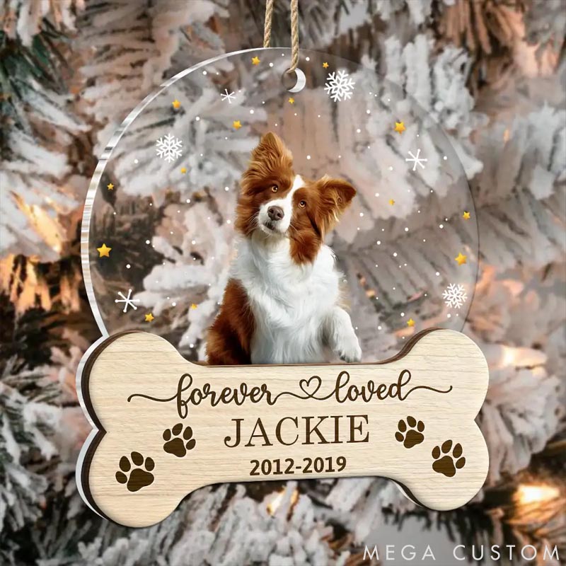 Personalized Pet Lover Custom Photo Memorial Forever Loved Ornament