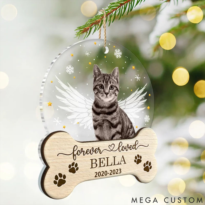 Personalized Pet Lover Custom Photo Memorial Forever Loved Ornament