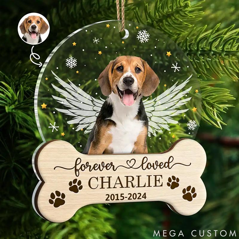 Personalized Pet Lover Custom Photo Memorial Forever Loved Ornament