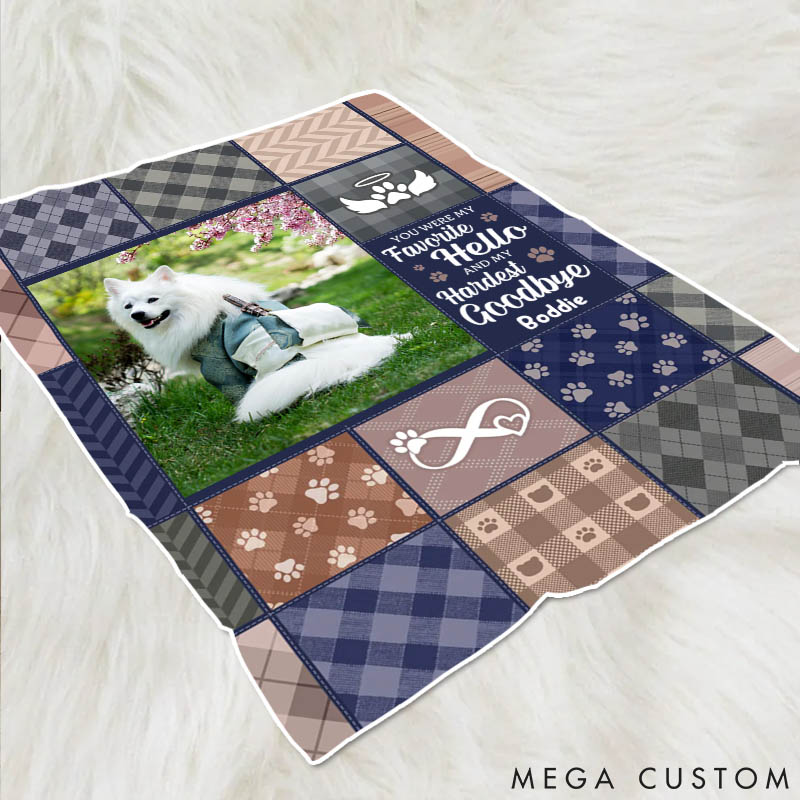 Personalized Pet Lover Custom Photo No Amount of Time can Erase the Memory of a Good Pet Throw Blanket