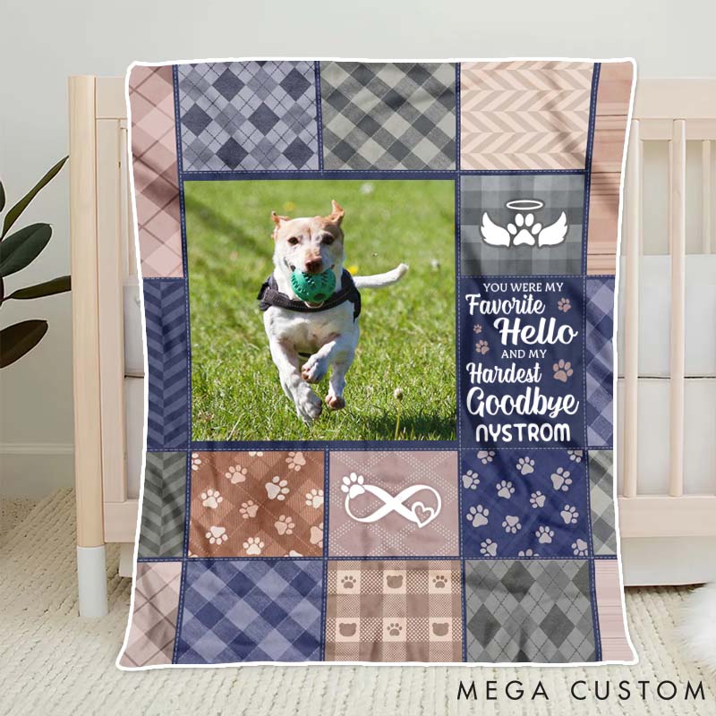 Personalized Pet Lover Custom Photo No Amount of Time can Erase the Memory of a Good Pet Throw Blanket