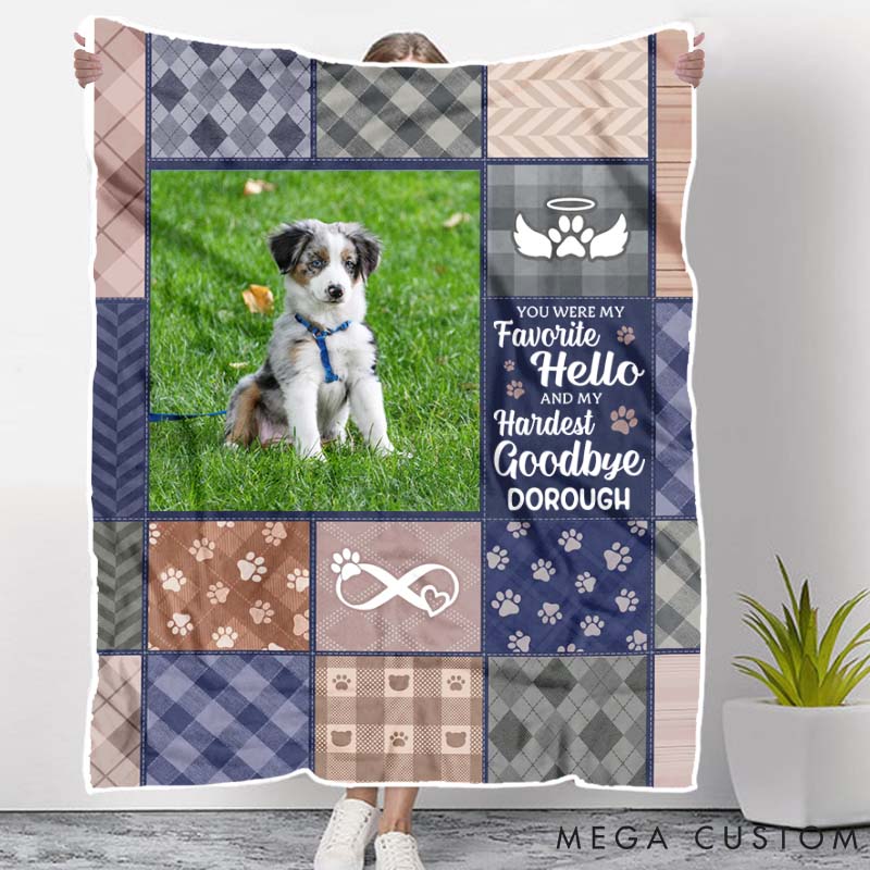 Personalized Pet Lover Custom Photo No Amount of Time can Erase the Memory of a Good Pet Throw Blanket