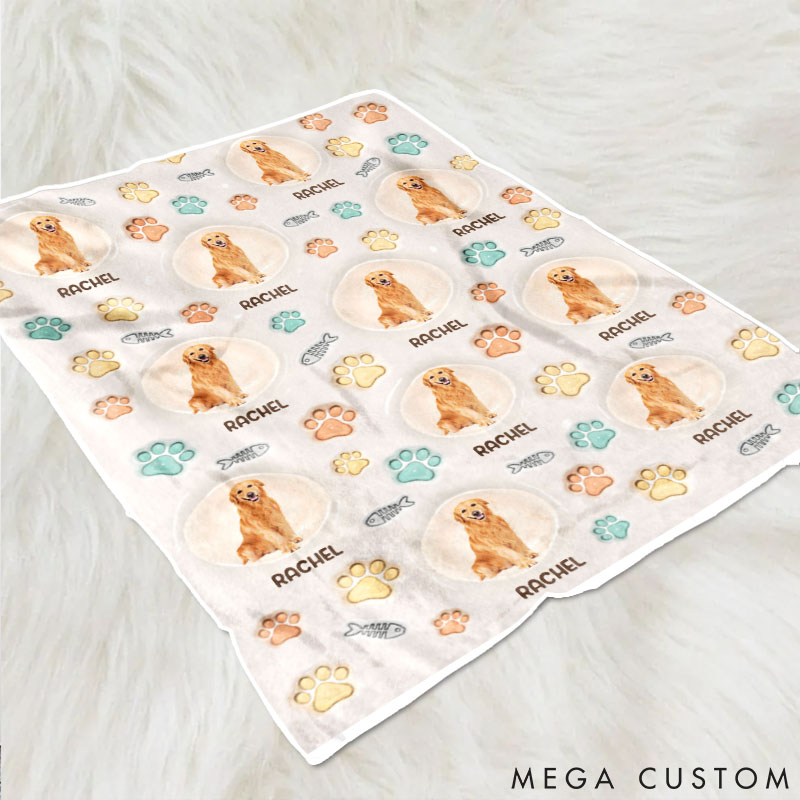 Personalized Pet Lover Custom Photo Our Pets are Our Family Throw Blanket