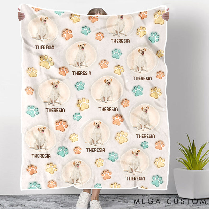 Personalized Pet Lover Custom Photo Our Pets are Our Family Throw Blanket