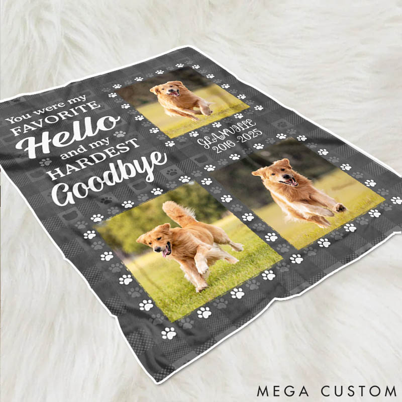 Personalized Pet Lover Custom Photo You were My Favorite Greeting and Hardest Parting Throw Blanket