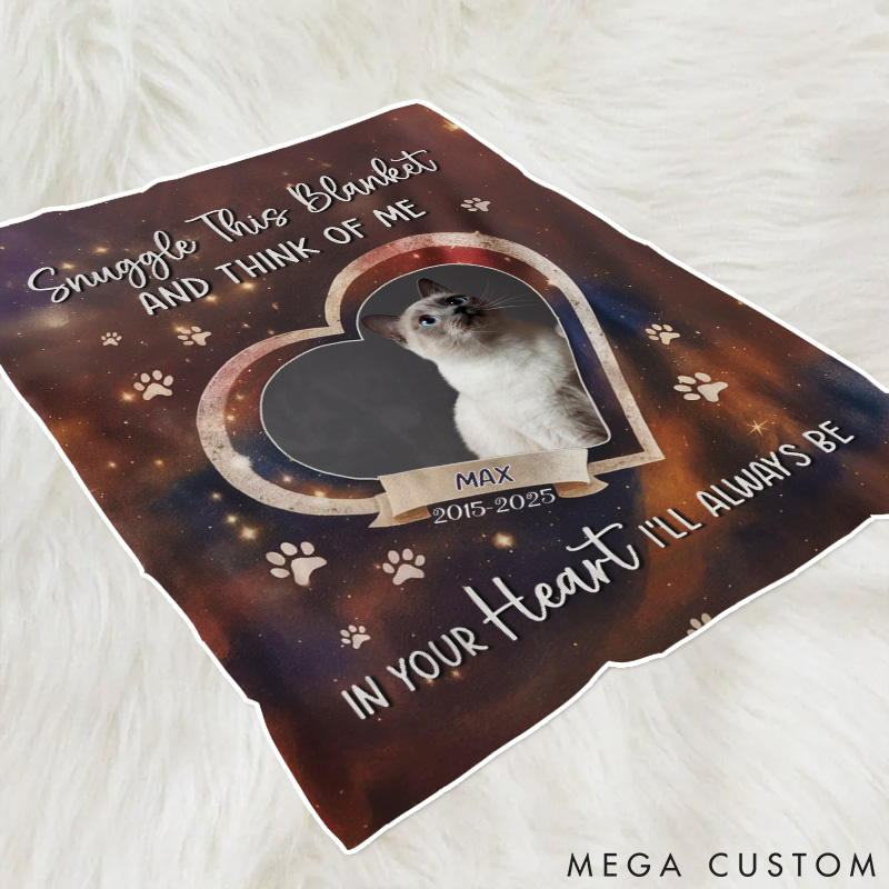 Personalized Pet Lover Custom Photo in Our Hearts  Your Love Still Shines Throw Blanket