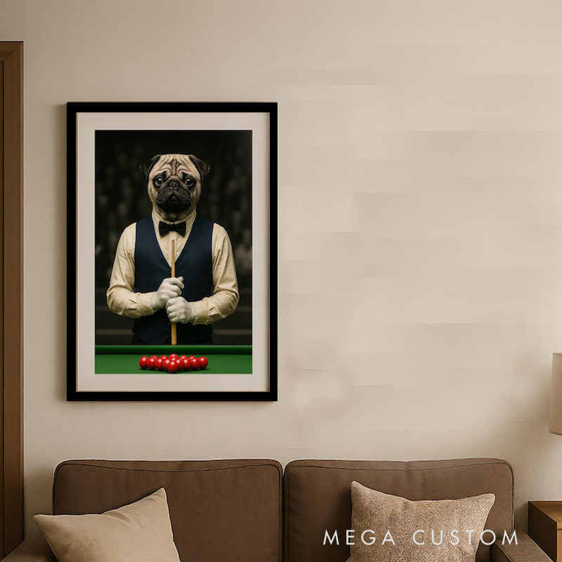 Personalized Pet Lover Custom Snooker Pet Portrait