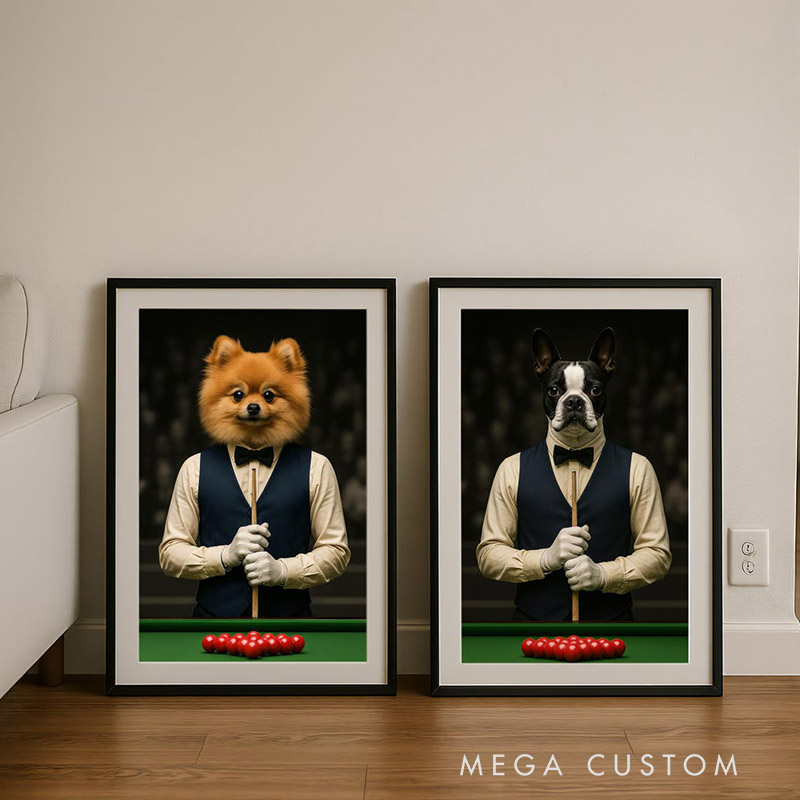 Personalized Pet Lover Custom Snooker Pet Portrait