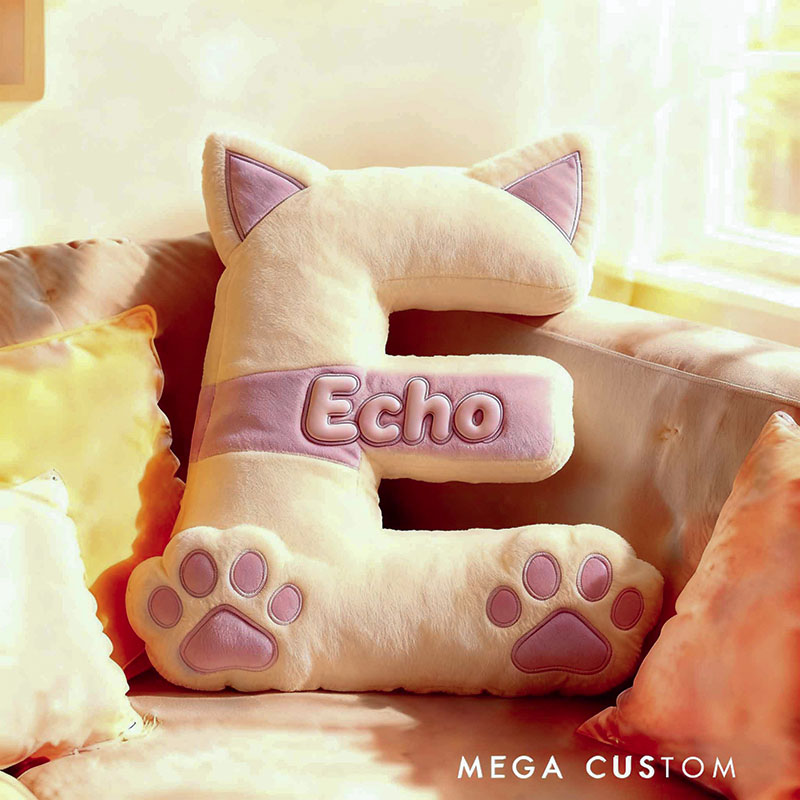 Personalized Pet Lover Cute Letter Pillow with Custom Name Design