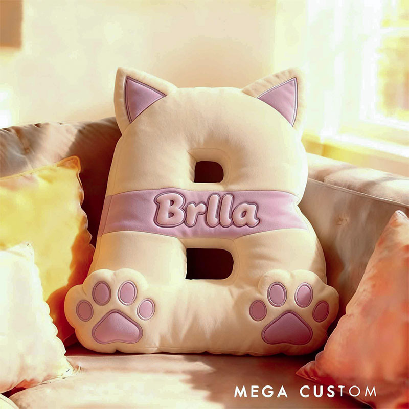 Personalized Pet Lover Cute Letter Pillow with Custom Name Design