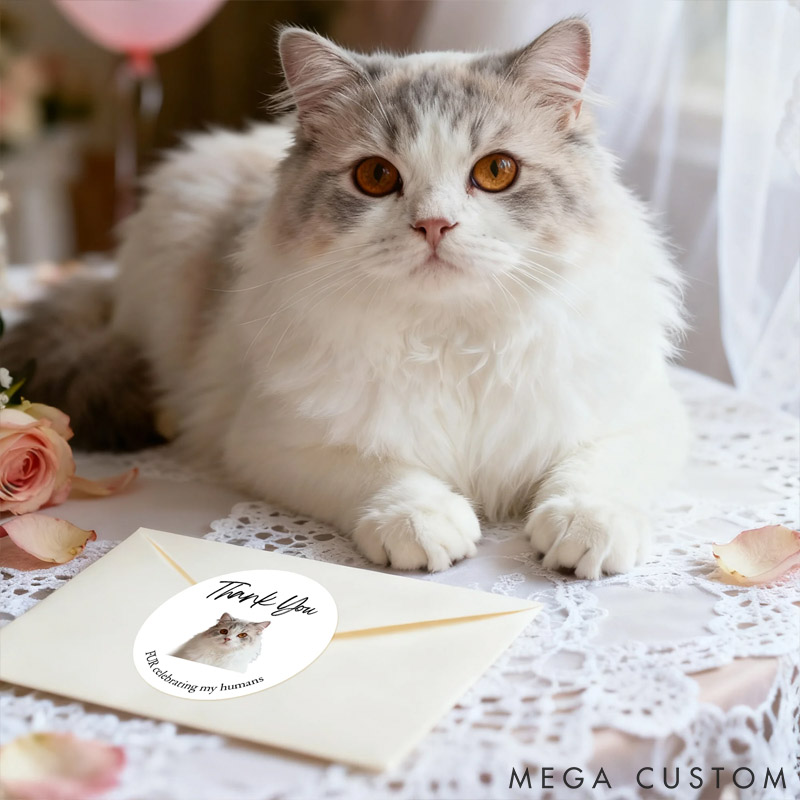 Personalized Pet Lover Cute Pet Photo Waterproof Sticker with Name Wedding Party Gift Decoration for Newlyweds Stickers