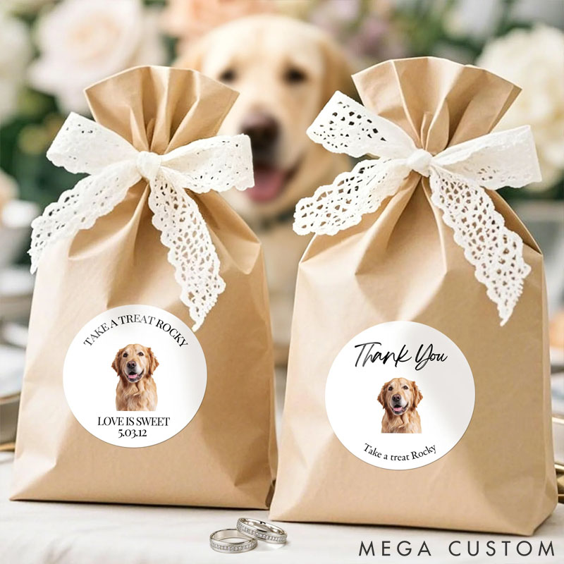 Personalized Pet Lover Cute Pet Photo Waterproof Sticker with Name Wedding Party Gift Decoration for Newlyweds Stickers