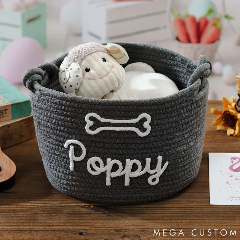Personalized Pet Lover Dog Cat Name Toy Basket