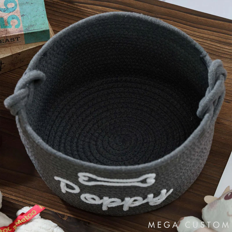 Personalized Pet Lover Dog Cat Name Toy Basket