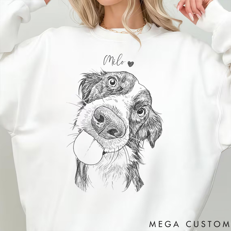 Personalized Pet Lover Dog Cat Photo Sweatshirt