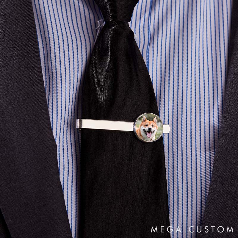 Personalized Pet Lover Dog Cat Photo Tie Clip