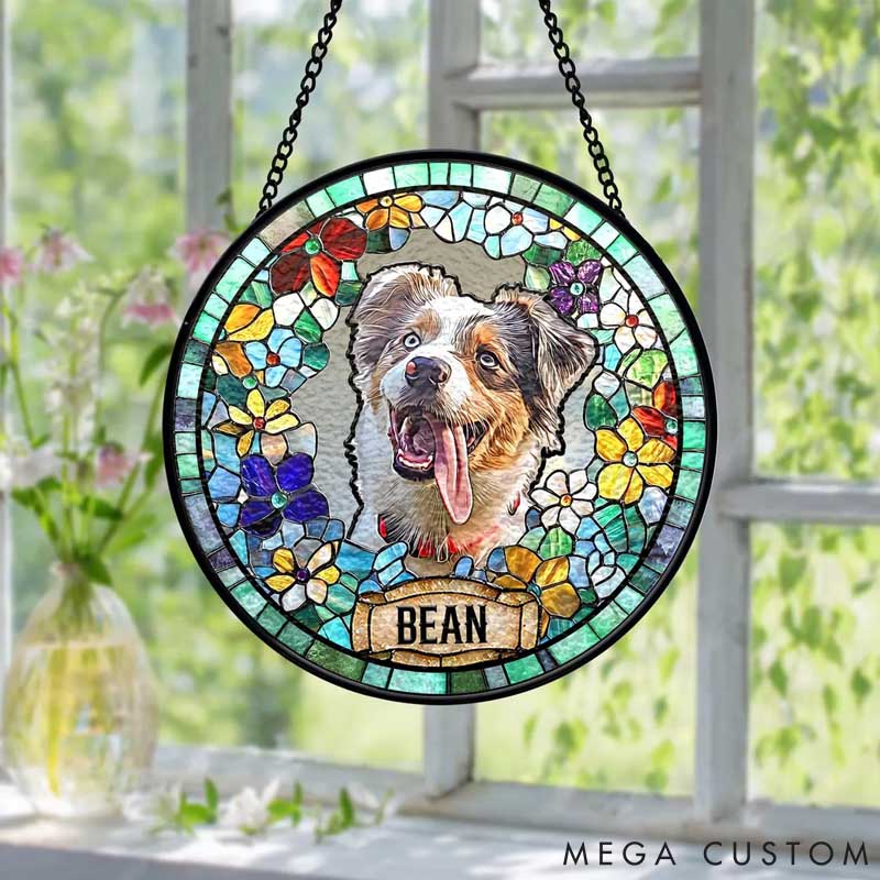 Personalized Pet Lover Dog Cat Remembrance Keepsake Rainbow Bridge Window Decor Sun Catcher