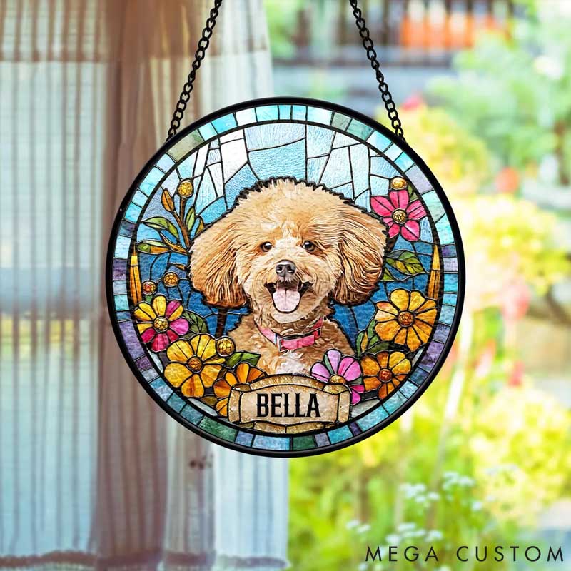 Personalized Pet Lover Dog Cat Remembrance Keepsake Rainbow Bridge Window Decor Sun Catcher