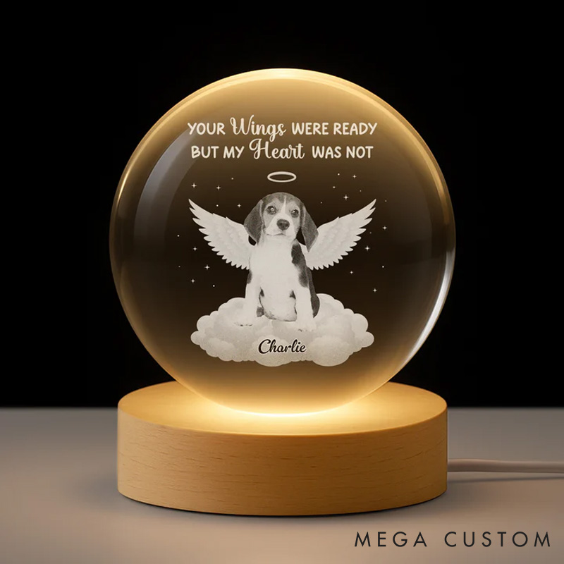 Personalized Pet Lover Dog Memorial Photo Crystal Ball Lamp