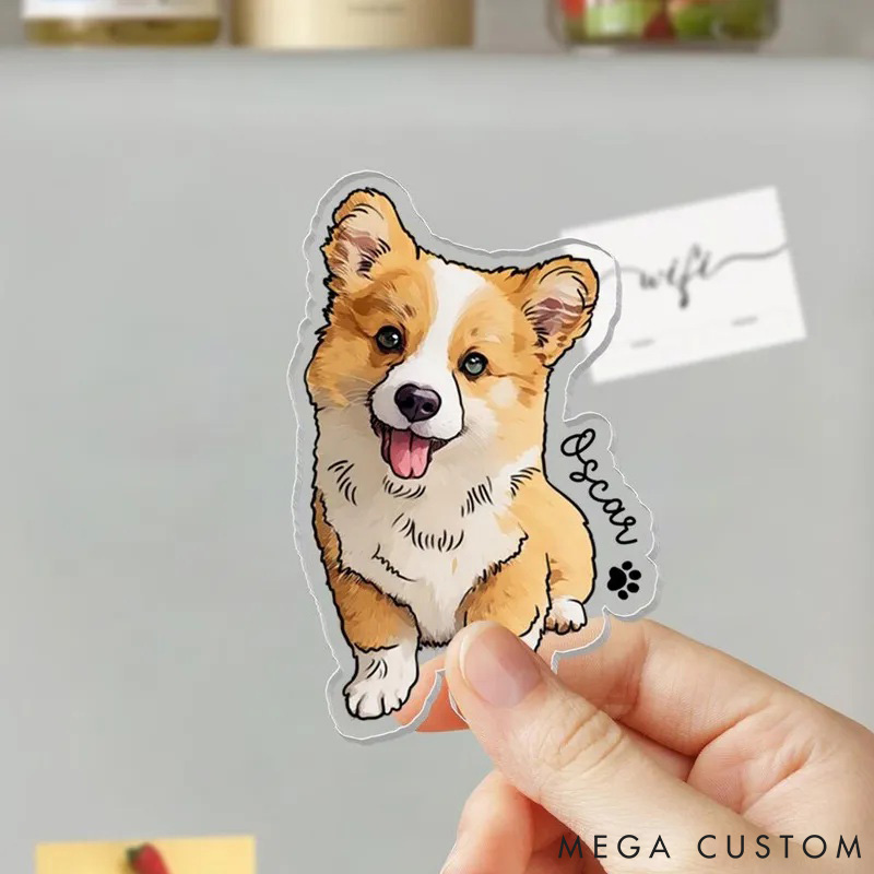 Personalized Pet Lover Dog Portrait Cat Portrait Refrigerator Magnets