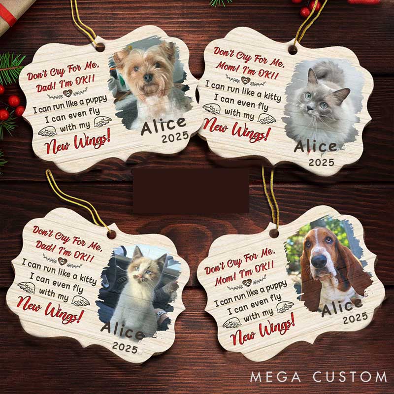 Personalized Pet Lover Don't Cry for Me Ornament