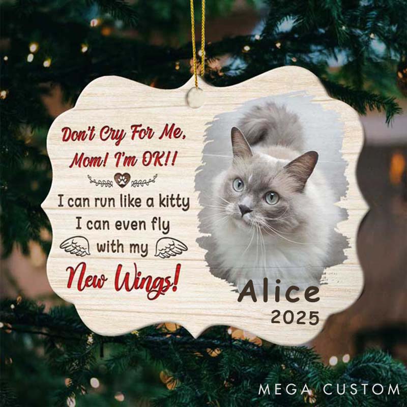 Personalized Pet Lover Don't Cry for Me Ornament
