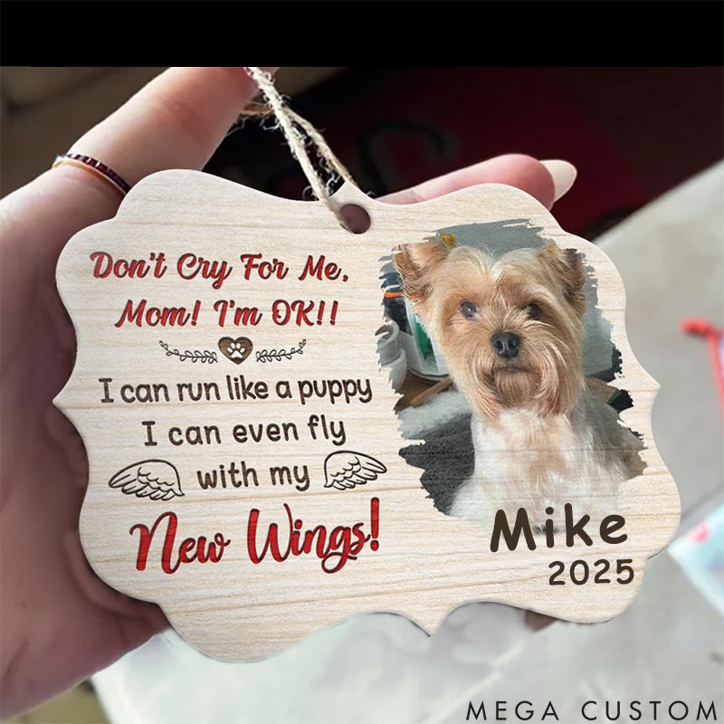 Personalized Pet Lover Don't Cry for Me Ornament