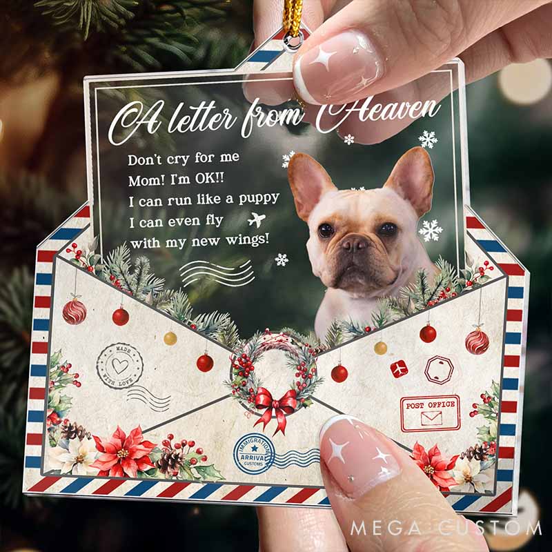 Personalized Pet Lover Don't Cry for Me Pet Loss Ornament