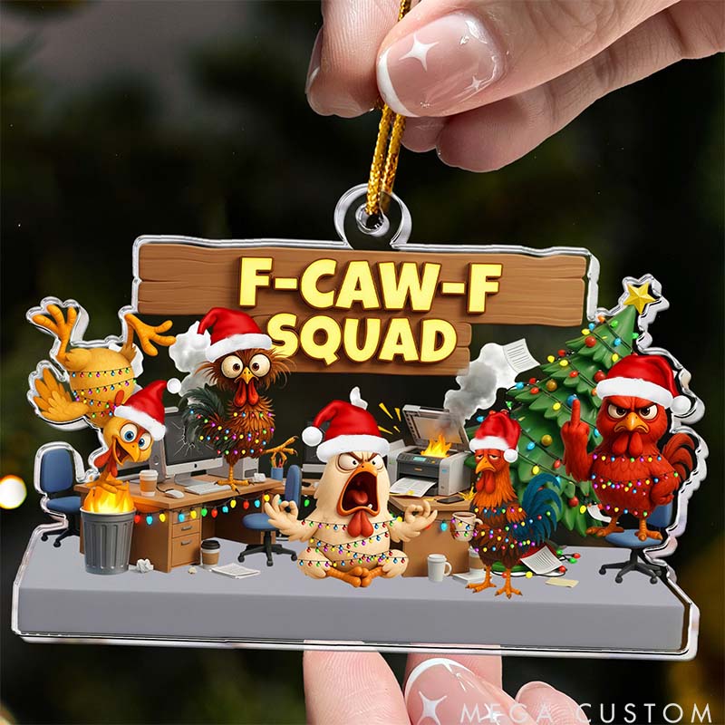 Personalized Pet Lover F-Caw-F Squad Christmas Ornament