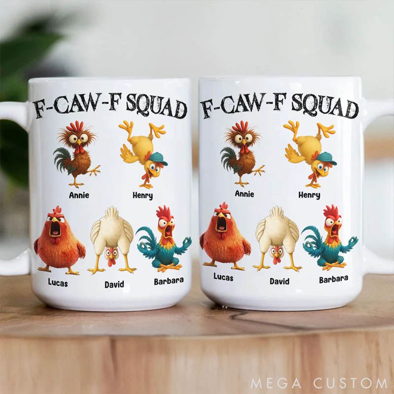 Personalized Pet Lover F Caw F Squad Funny Silly Exchange Gift Gag Gift Mug