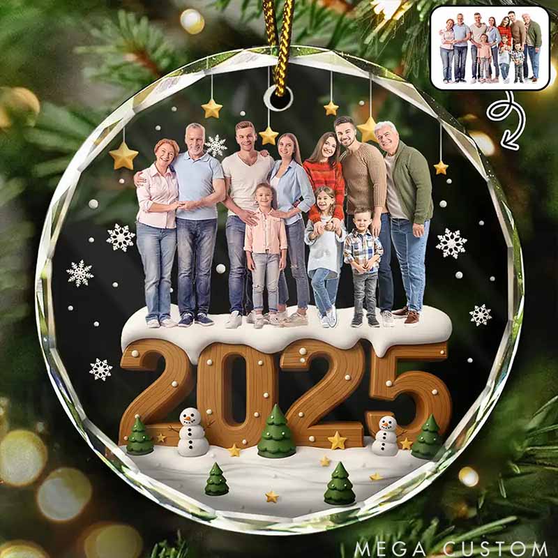 Personalized Pet Lover Family Besties Glass Christmas Ornament