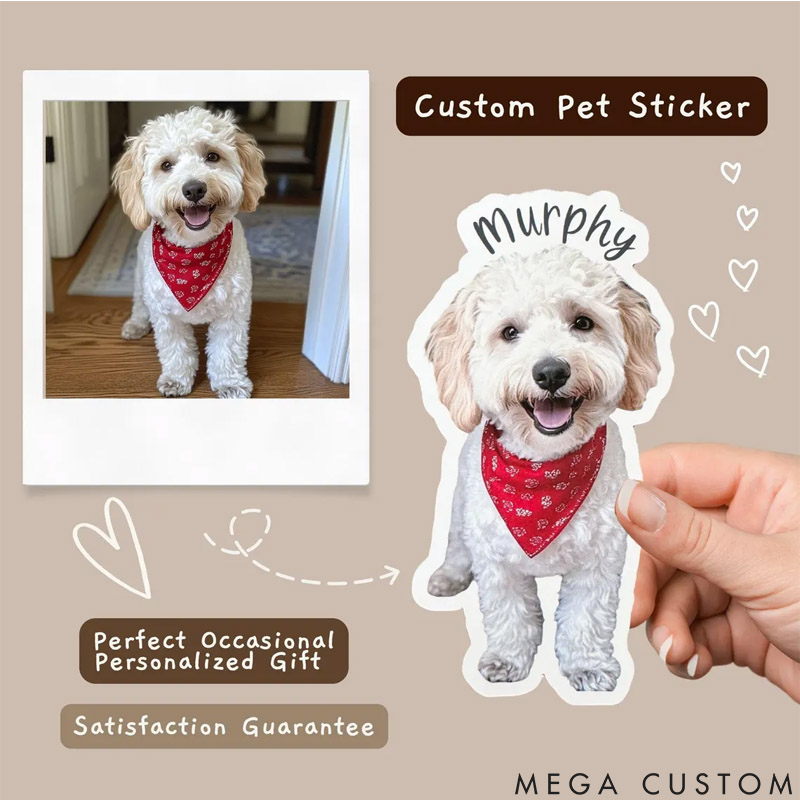 Personalized Pet Lover Featuring Your Furry Friend's Adorable Image Stickers