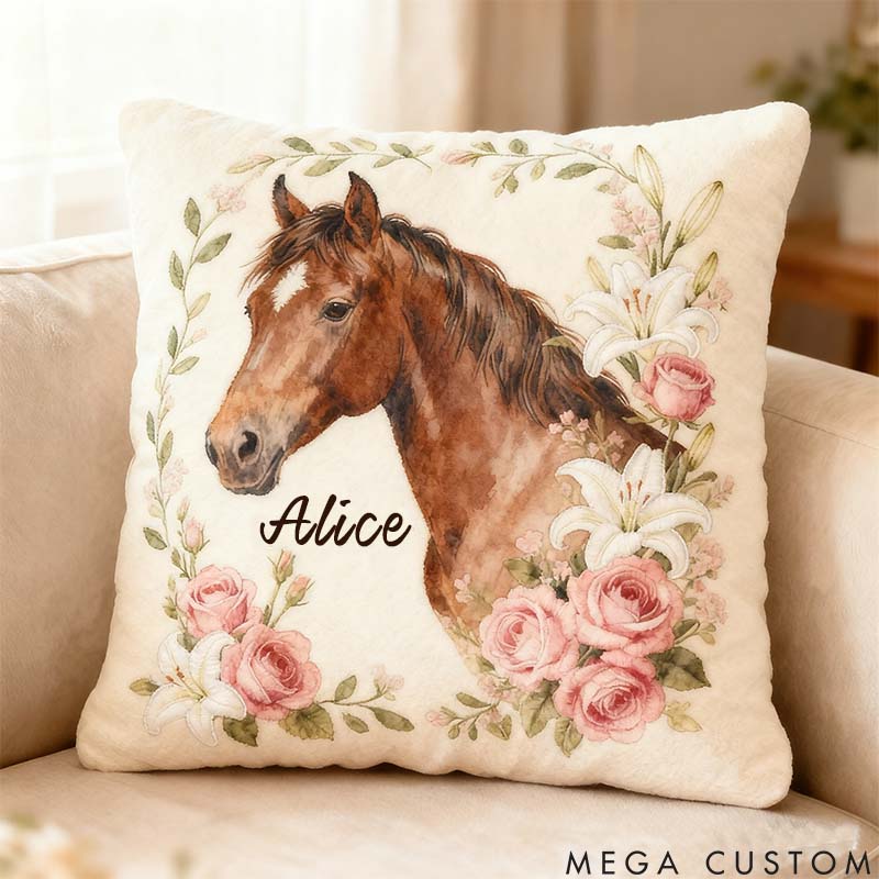 Personalized Pet Lover Floral Grace Throw Pillows