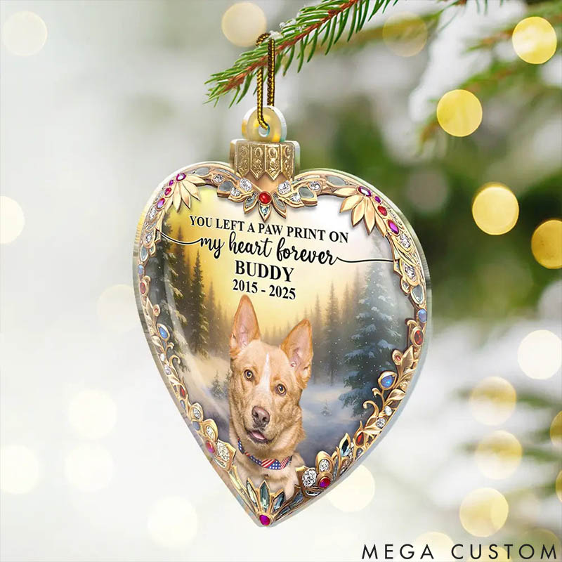 Personalized Pet Lover Forever Loved Memorial Dog Cat Christmas Ornament