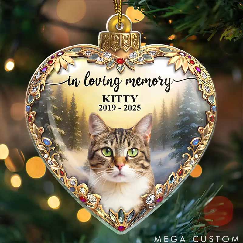Personalized Pet Lover Forever Loved Memorial Dog Cat Christmas Ornament