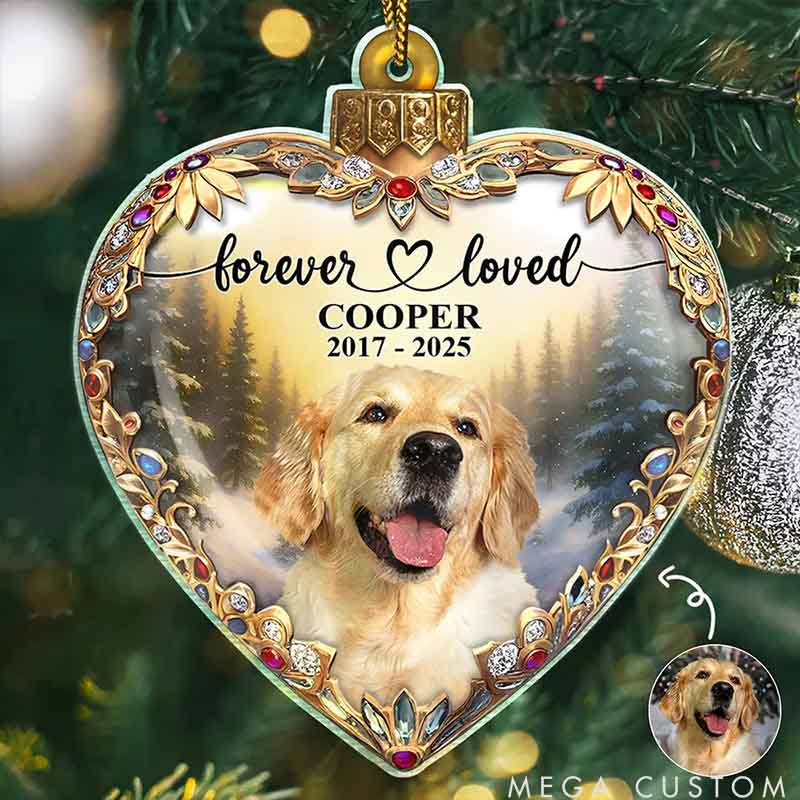 Personalized Pet Lover Forever Loved Memorial Dog Cat Christmas Ornament