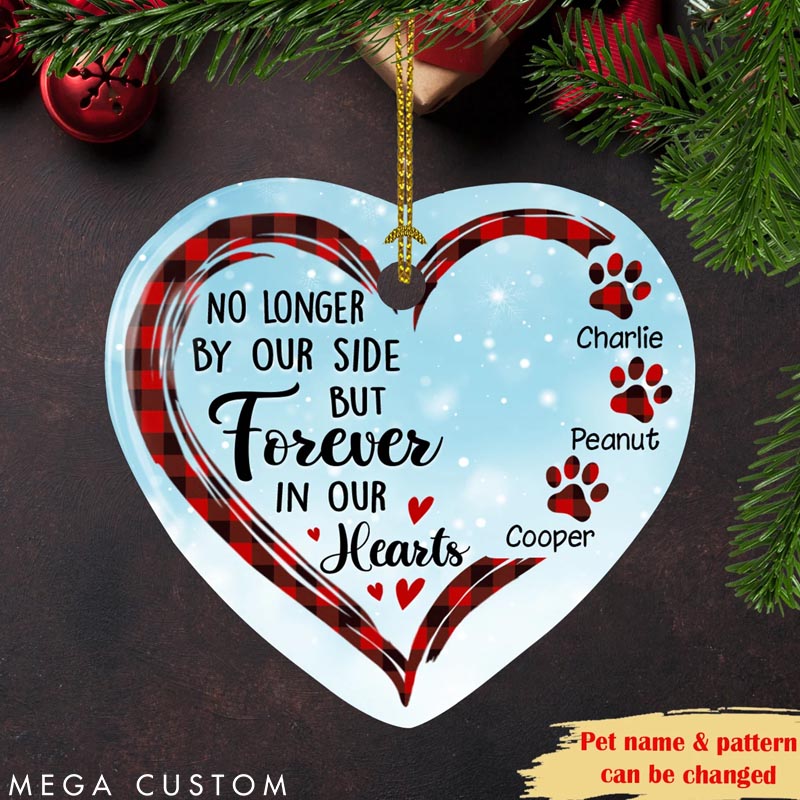 Personalized Pet Lover Forever in Our Hearts Christmas Ornament