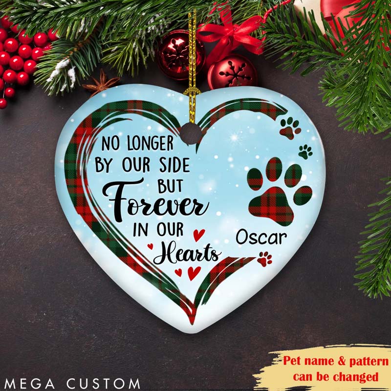 Personalized Pet Lover Forever in Our Hearts Christmas Ornament