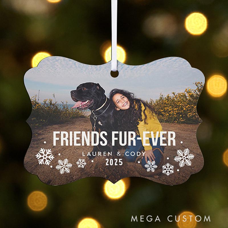 Personalized Pet Lover Friends Fur Ever Christmas Ornament