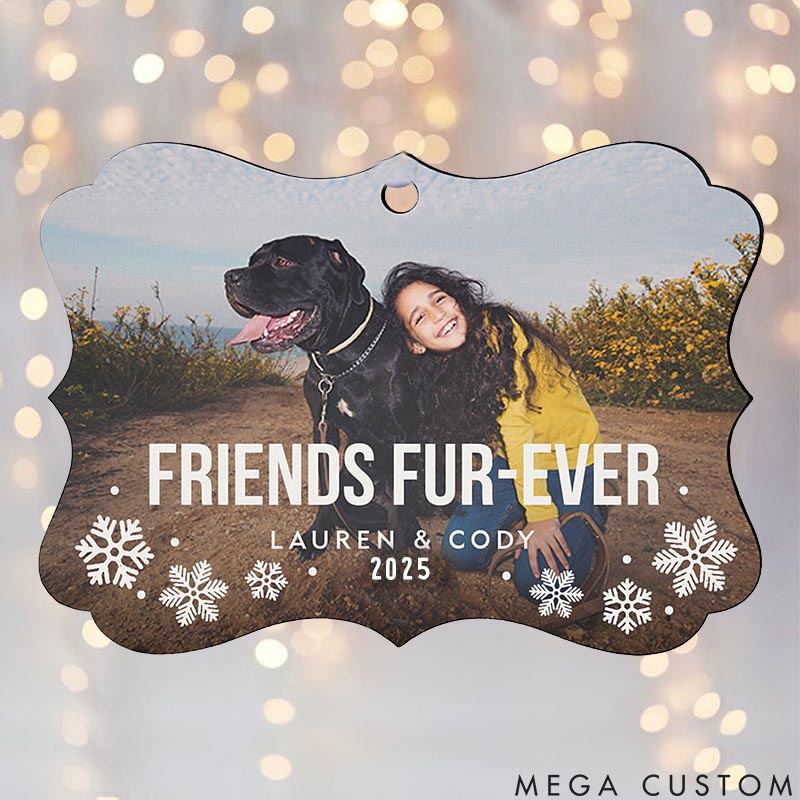 Personalized Pet Lover Friends Fur Ever Christmas Ornament