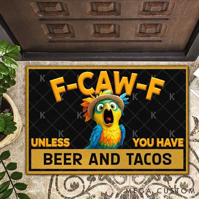 Personalized Pet Lover Funny Chicken F Caw F Alcohol And Treats Doormat