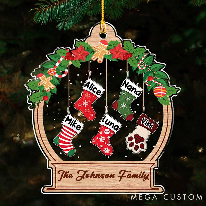 Personalized Pet Lover Funny Stockings Christmas Ornament