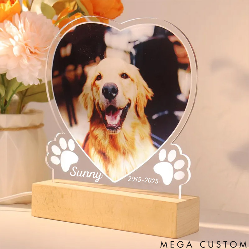 Personalized Pet Lover Golden Heart Pet Light