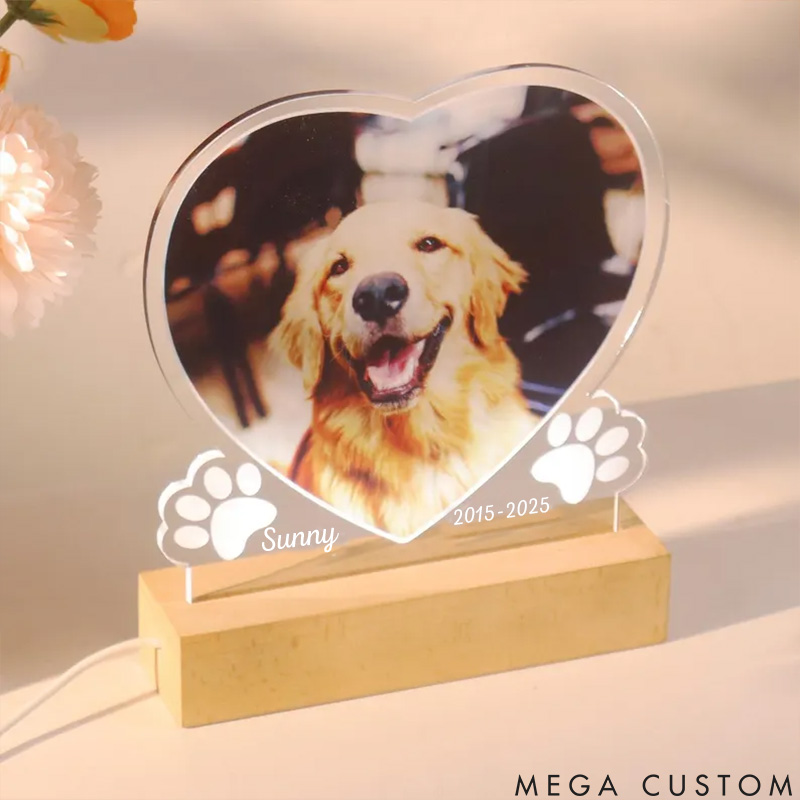 Personalized Pet Lover Golden Heart Pet Light