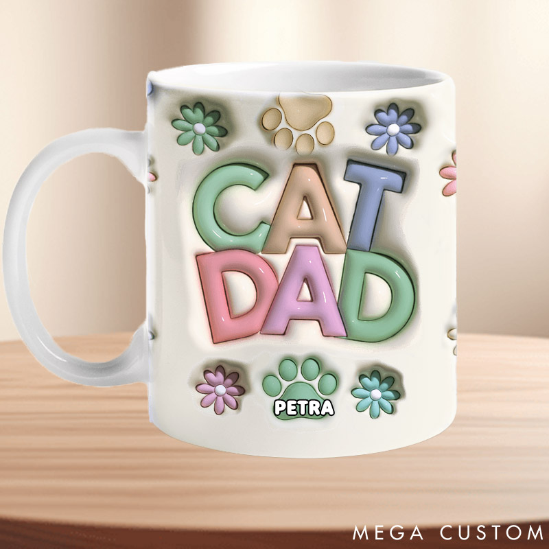 Personalized Pet Lover Happy Howlidays Cat Dad Dog Dad Mugs