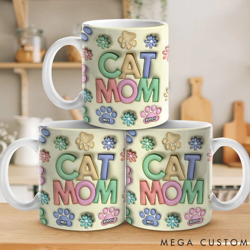 Personalized Pet Lover Happy Howlidays Cat Mom Dog Mom Mugs